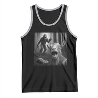 Goat Selfie With Bigfoot Tank Top Funny Cryptid Gift - Wonder Print Shop