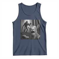 Goat Selfie With Bigfoot Tank Top Funny Cryptid Gift - Wonder Print Shop