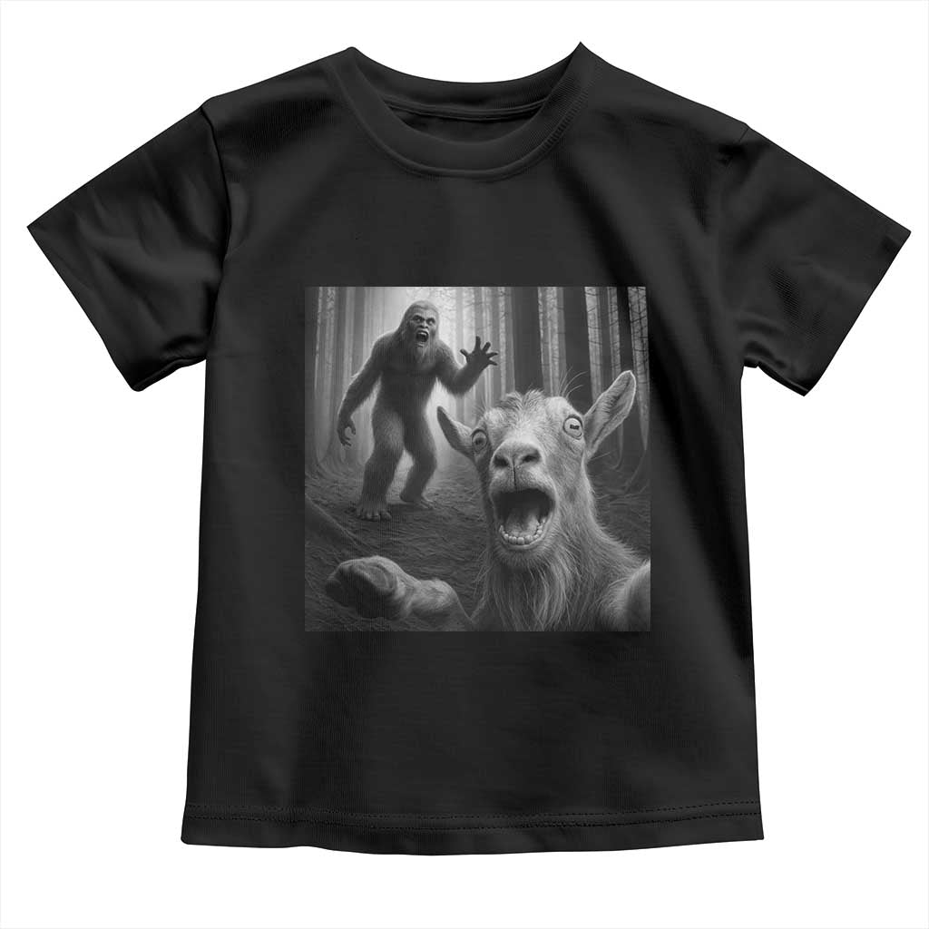 Goat Selfie With Bigfoot Toddler T Shirt Funny Cryptid Gift - Wonder Print Shop