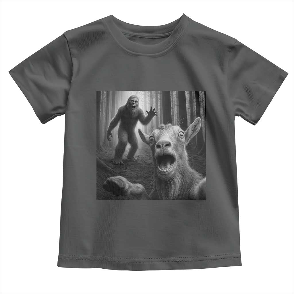 Goat Selfie With Bigfoot Toddler T Shirt Funny Cryptid Gift - Wonder Print Shop