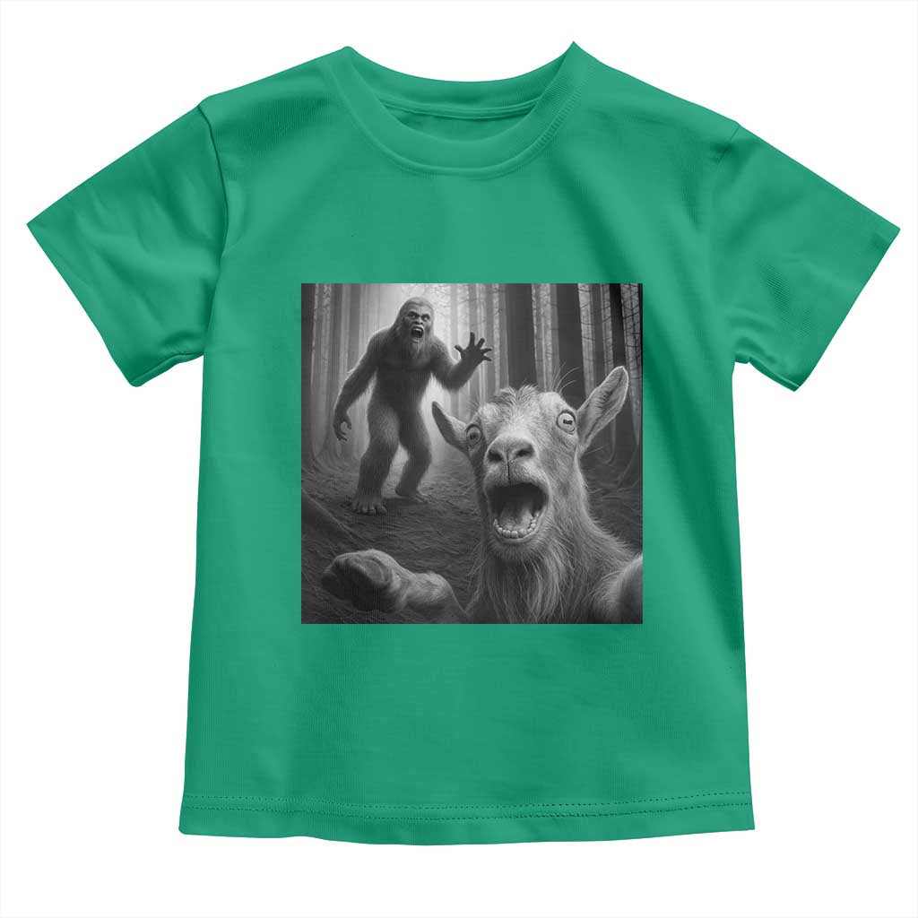 Goat Selfie With Bigfoot Toddler T Shirt Funny Cryptid Gift - Wonder Print Shop
