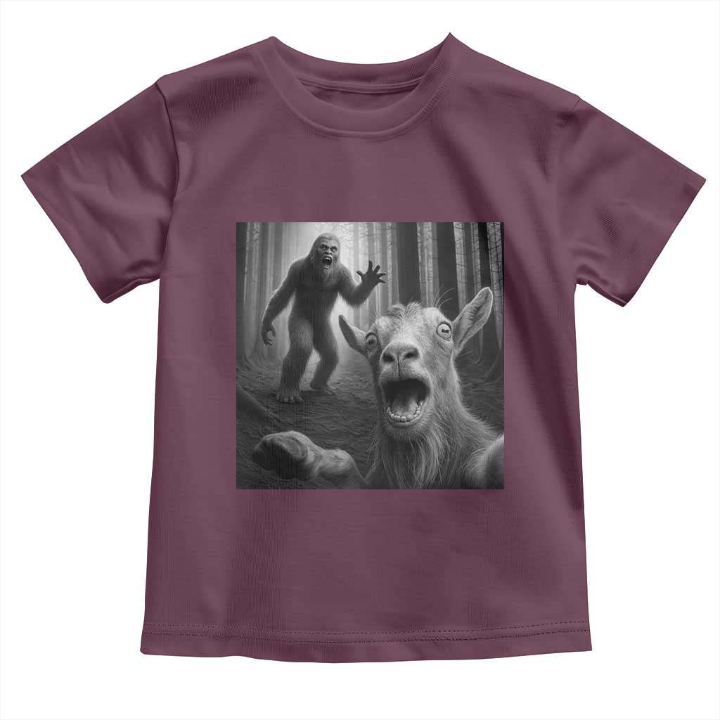 Goat Selfie With Bigfoot Toddler T Shirt Funny Cryptid Gift - Wonder Print Shop