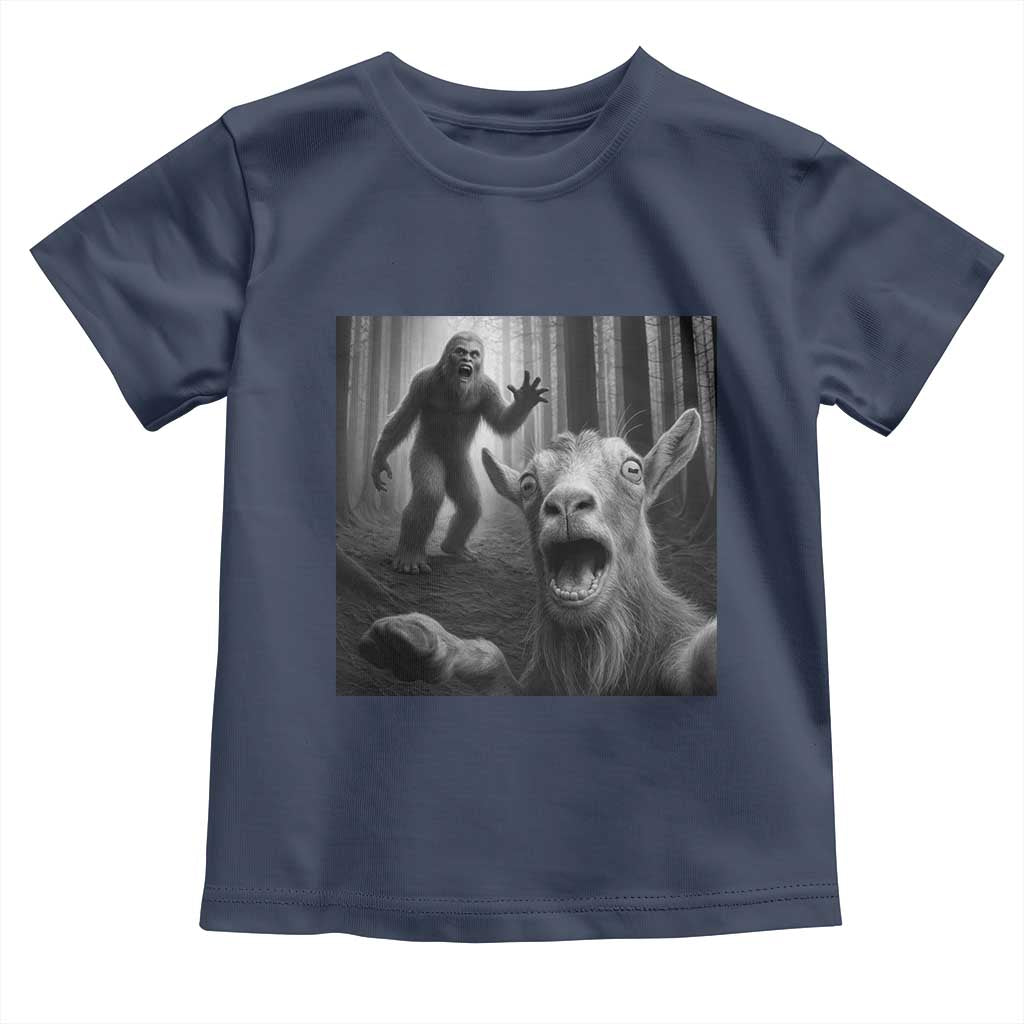 Goat Selfie With Bigfoot Toddler T Shirt Funny Cryptid Gift - Wonder Print Shop