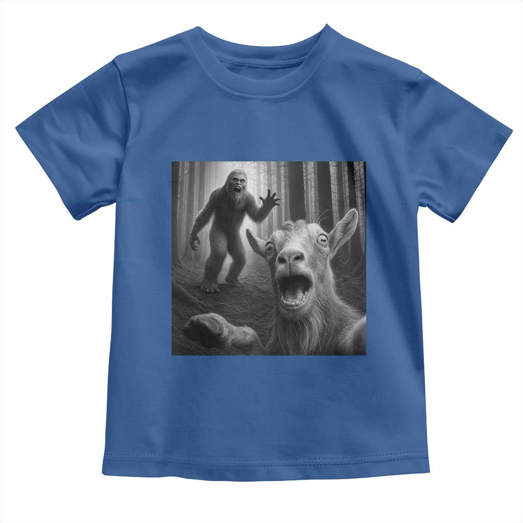Goat Selfie With Bigfoot Toddler T Shirt Funny Cryptid Gift - Wonder Print Shop
