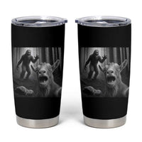 Goat Selfie With Bigfoot Tumbler Cup Funny Cryptid Gift