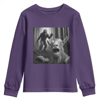 Goat Selfie With Bigfoot Youth Sweatshirt Funny Cryptid Gift - Wonder Print Shop