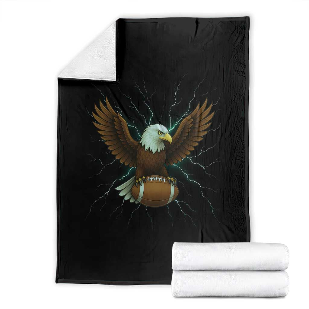Lightning Eagle Holding Throw Blanket Football Player Gift - Wonder Print Shop