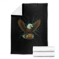 Lightning Eagle Holding Throw Blanket Football Player Gift - Wonder Print Shop