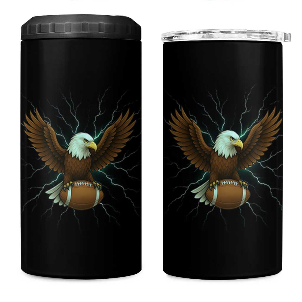 Lightning Eagle Holding 4 in 1 Can Cooler Tumbler Football Player Gift - Wonder Print Shop