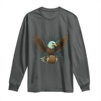 Lightning Eagle Holding Long Sleeve Shirt Football Player Gift - Wonder Print Shop