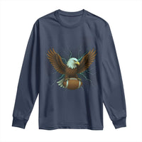 Lightning Eagle Holding Long Sleeve Shirt Football Player Gift - Wonder Print Shop