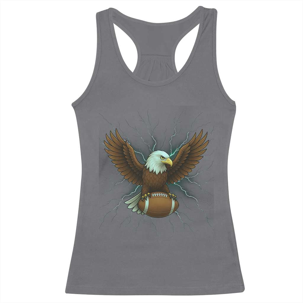 Lightning Eagle Holding Racerback Tank Top Football Player Gift - Wonder Print Shop