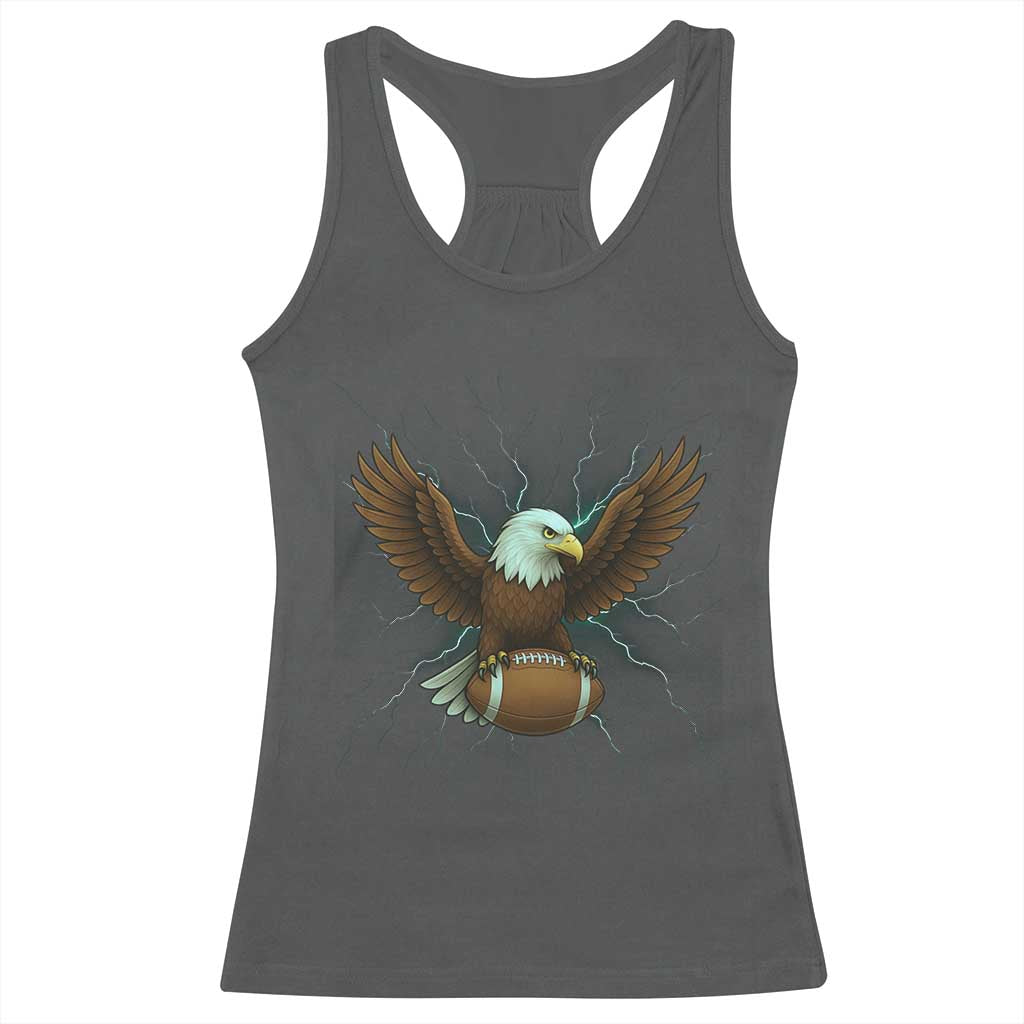 Lightning Eagle Holding Racerback Tank Top Football Player Gift - Wonder Print Shop