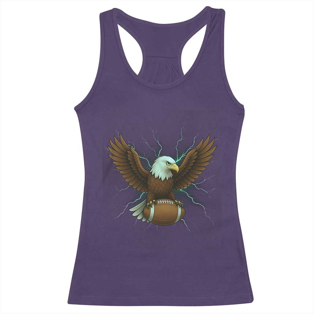 Lightning Eagle Holding Racerback Tank Top Football Player Gift - Wonder Print Shop