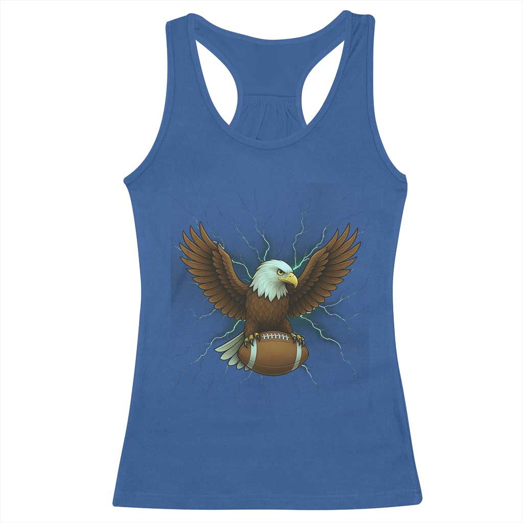 Lightning Eagle Holding Racerback Tank Top Football Player Gift - Wonder Print Shop