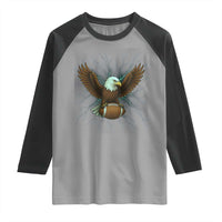 Lightning Eagle Holding Raglan Shirt Football Player Gift - Wonder Print Shop