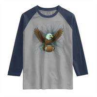 Lightning Eagle Holding Raglan Shirt Football Player Gift - Wonder Print Shop
