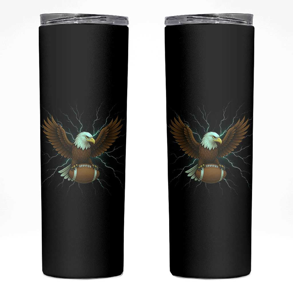Lightning Eagle Holding Skinny Tumbler Football Player Gift - Wonder Print Shop