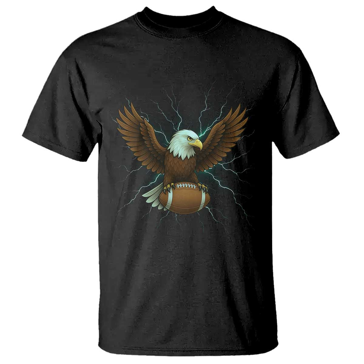 Lightning Eagle Holding T Shirt Football Player Gift - Wonder Print Shop