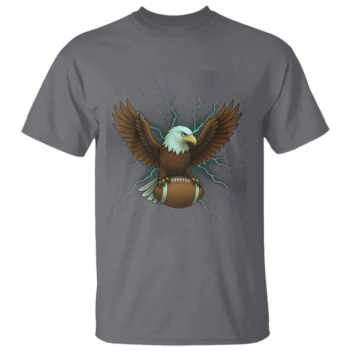 Lightning Eagle Holding T Shirt Football Player Gift - Wonder Print Shop