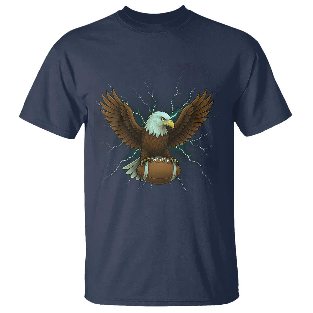 Lightning Eagle Holding T Shirt Football Player Gift - Wonder Print Shop