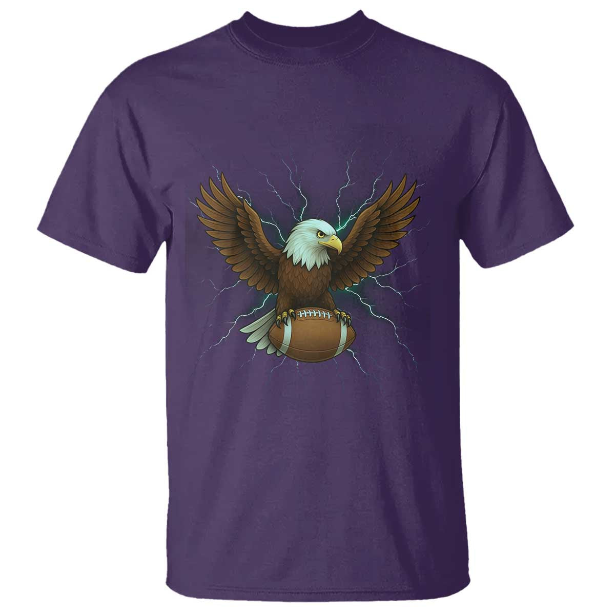 Lightning Eagle Holding T Shirt Football Player Gift - Wonder Print Shop