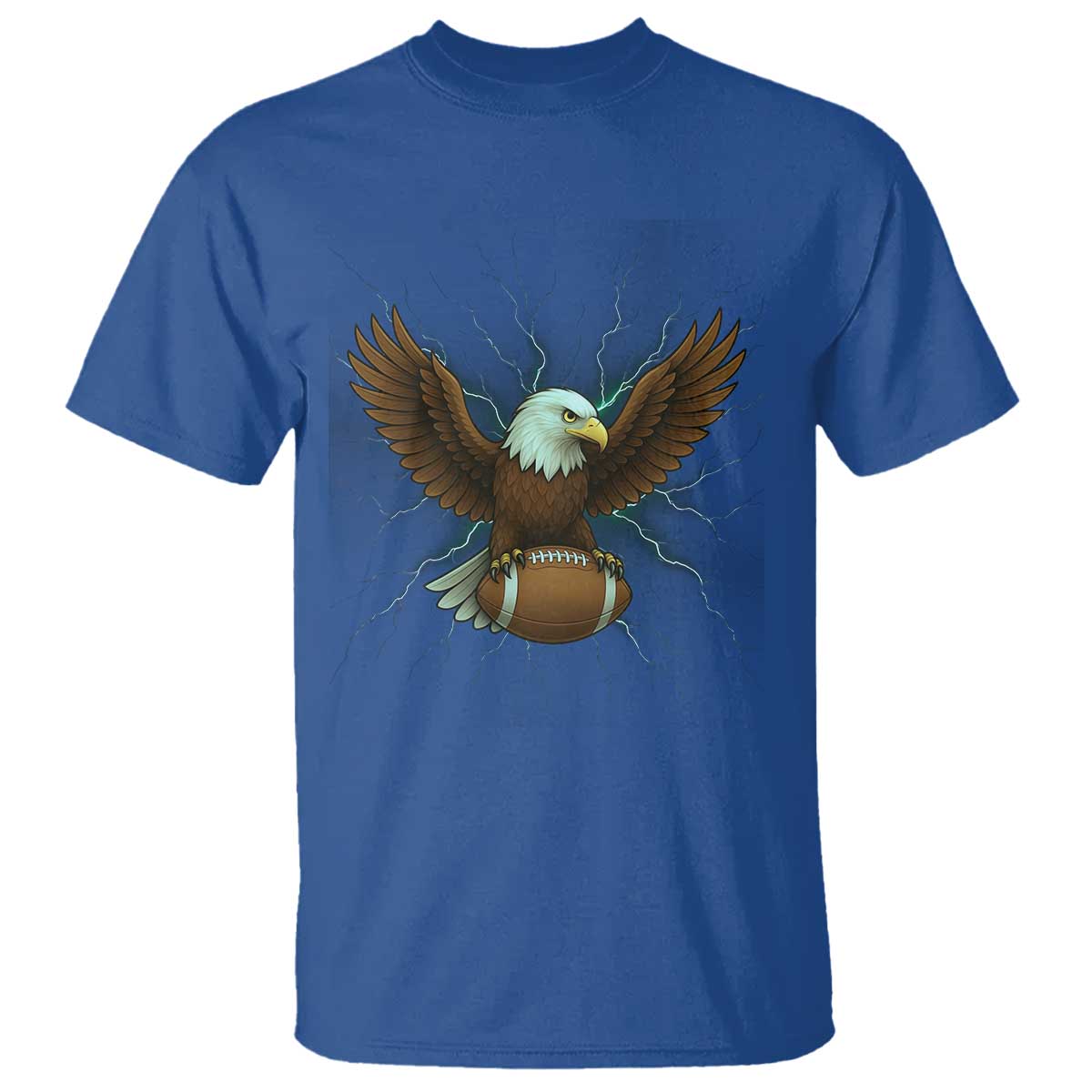 Lightning Eagle Holding T Shirt Football Player Gift - Wonder Print Shop