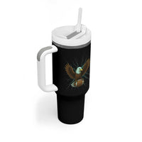 Lightning Eagle Holding Tumbler With Handle Football Player Gift - Wonder Print Shop