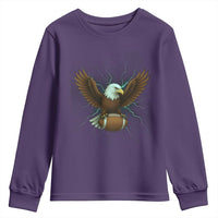 Lightning Eagle Holding Youth Sweatshirt Football Player Gift - Wonder Print Shop