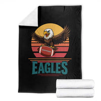 Funny Eagle Football Fan Throw Blanket Retro Vintage Style - Wonder Print Shop