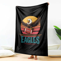 Funny Eagle Football Fan Throw Blanket Retro Vintage Style - Wonder Print Shop
