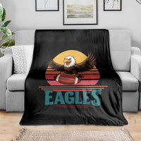 Funny Eagle Football Fan Throw Blanket Retro Vintage Style - Wonder Print Shop