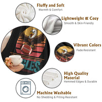 Funny Eagle Football Fan Throw Blanket Retro Vintage Style - Wonder Print Shop