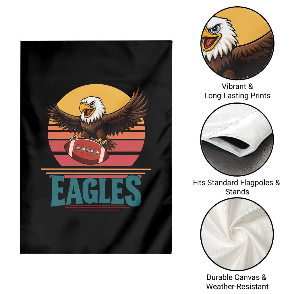 Funny Eagle Football Fan Garden Flag Retro Vintage Style - Wonder Print Shop