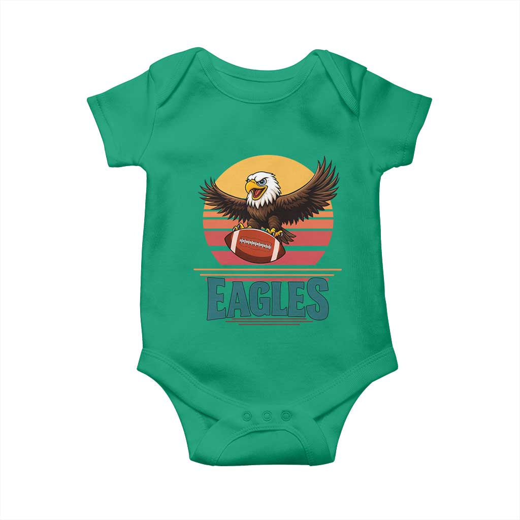Funny Eagle Football Fan Baby Onesie Retro Vintage Style - Wonder Print Shop