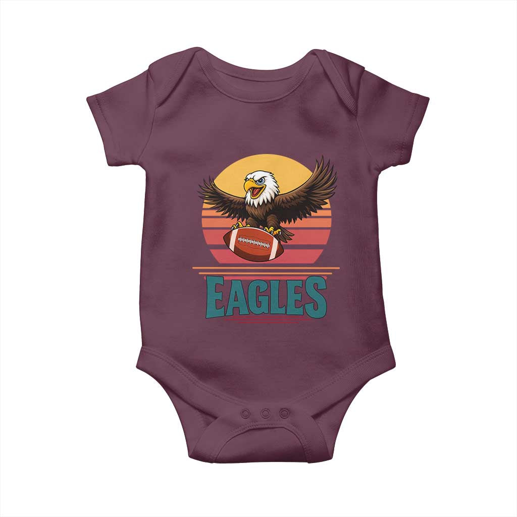 Funny Eagle Football Fan Baby Onesie Retro Vintage Style - Wonder Print Shop