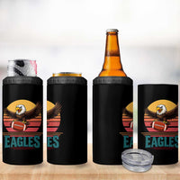 Funny Eagle Football Fan 4 in 1 Can Cooler Tumbler Retro Vintage Style - Wonder Print Shop