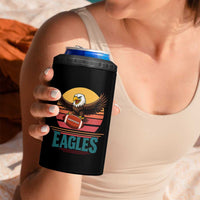 Funny Eagle Football Fan 4 in 1 Can Cooler Tumbler Retro Vintage Style - Wonder Print Shop