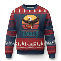Funny Eagle Football Fan Ugly Christmas Sweater Retro Vintage Style - Wonder Print Shop