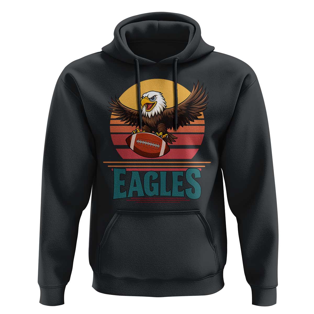 Funny Eagle Football Fan Hoodie Retro Vintage Style - Wonder Print Shop