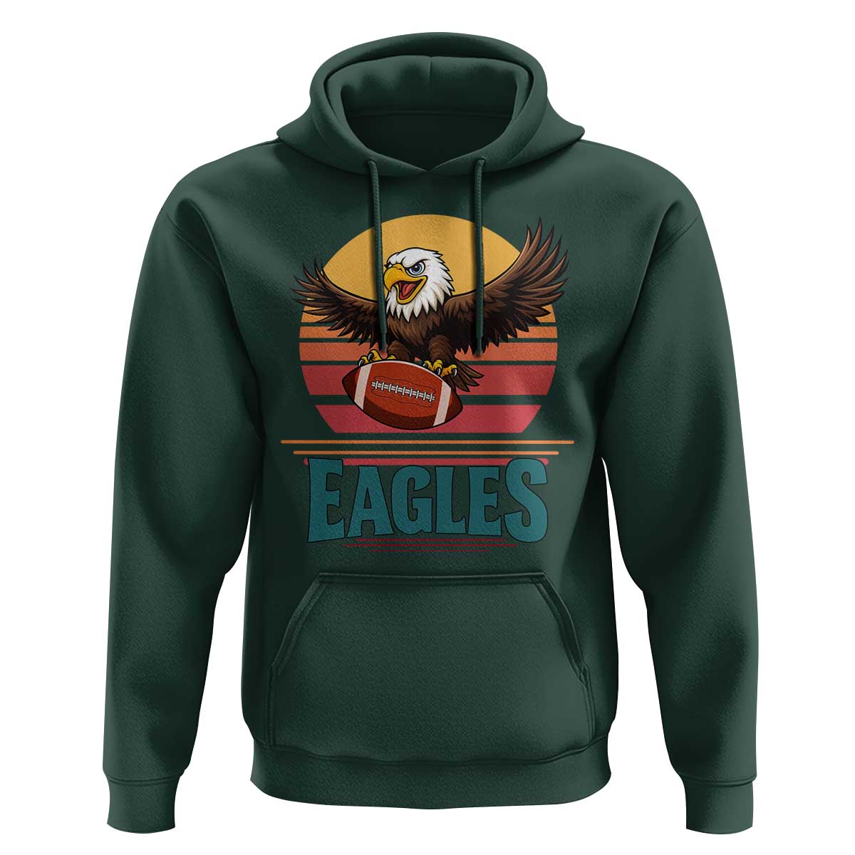Funny Eagle Football Fan Hoodie Retro Vintage Style - Wonder Print Shop