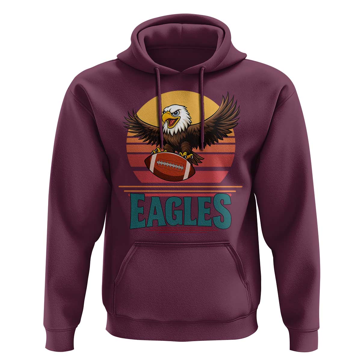 Funny Eagle Football Fan Hoodie Retro Vintage Style - Wonder Print Shop