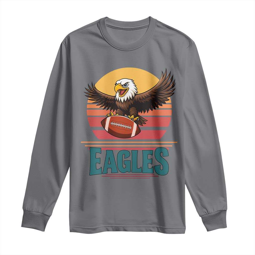 Funny Eagle Football Fan Long Sleeve Shirt Retro Vintage Style - Wonder Print Shop