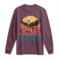 Funny Eagle Football Fan Long Sleeve Shirt Retro Vintage Style - Wonder Print Shop