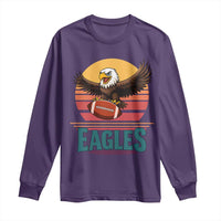 Funny Eagle Football Fan Long Sleeve Shirt Retro Vintage Style - Wonder Print Shop
