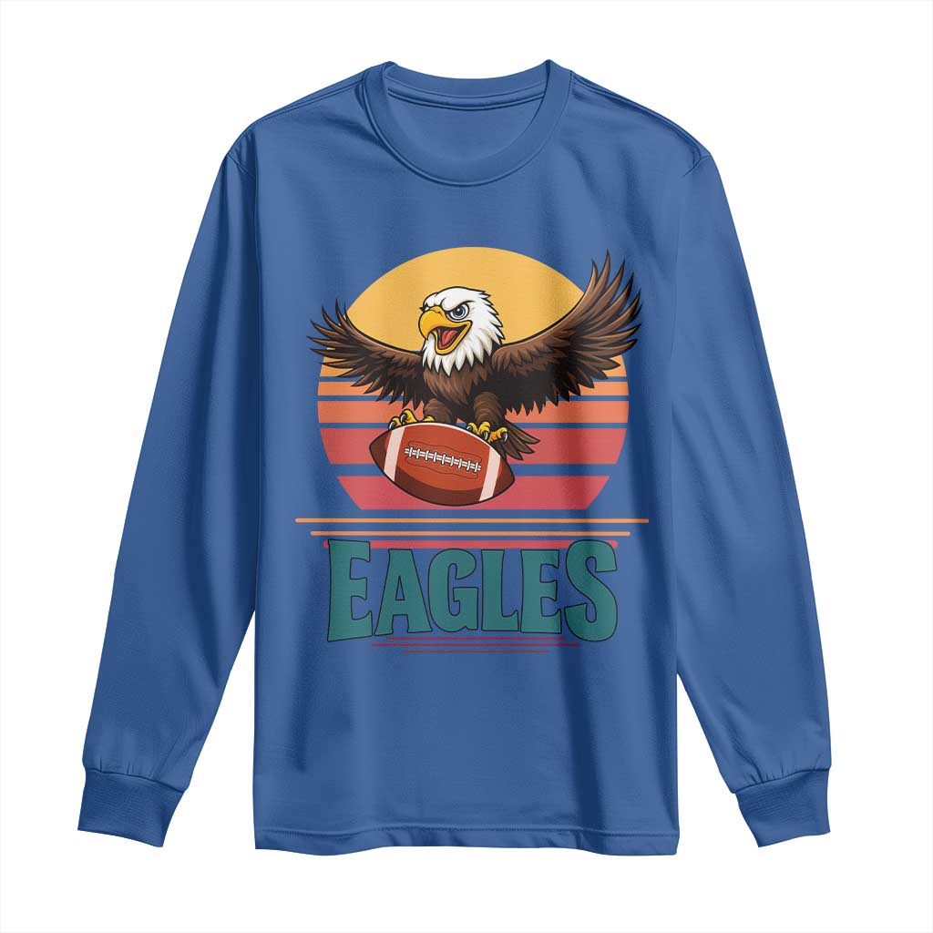 Funny Eagle Football Fan Long Sleeve Shirt Retro Vintage Style - Wonder Print Shop
