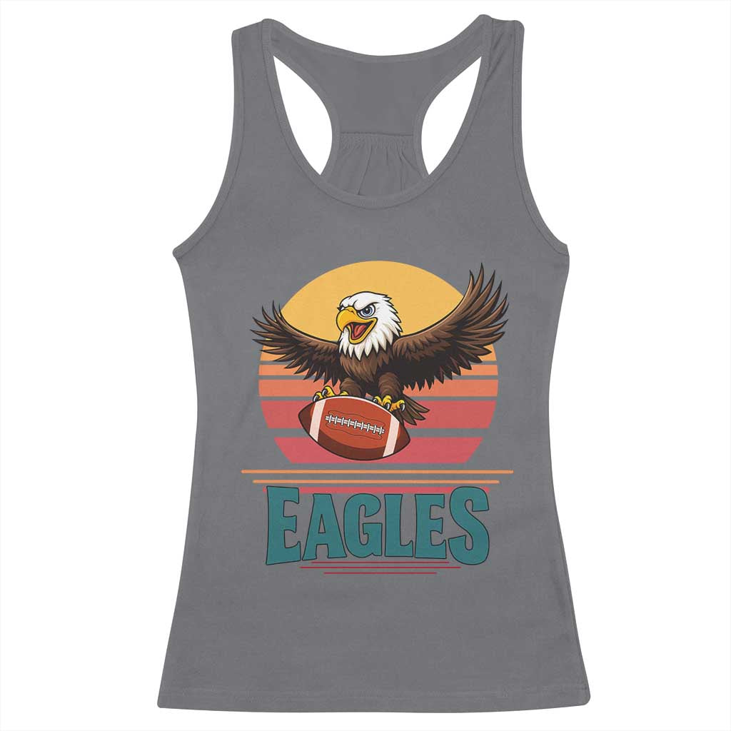 Funny Eagle Football Fan Racerback Tank Top Retro Vintage Style - Wonder Print Shop