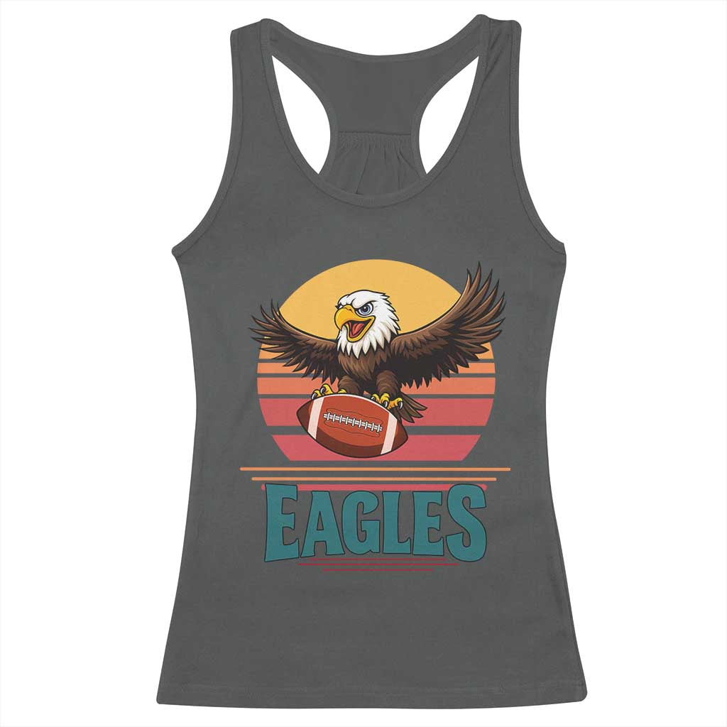 Funny Eagle Football Fan Racerback Tank Top Retro Vintage Style - Wonder Print Shop