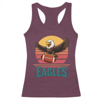 Funny Eagle Football Fan Racerback Tank Top Retro Vintage Style - Wonder Print Shop