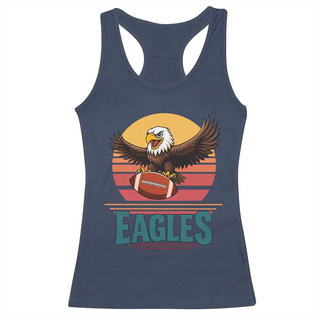 Funny Eagle Football Fan Racerback Tank Top Retro Vintage Style - Wonder Print Shop